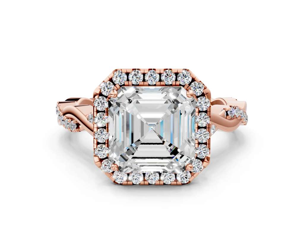ASSCHER TWIST HALO - M&D Signature Jewels