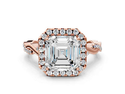 ASSCHER TWIST HALO - M&D Signature Jewels