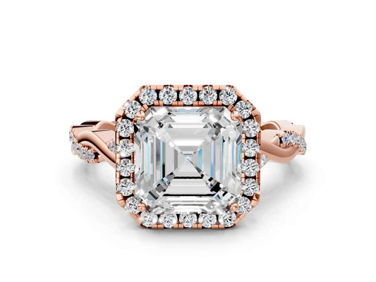 ASSCHER TWIST HALO - M&D Signature Jewels