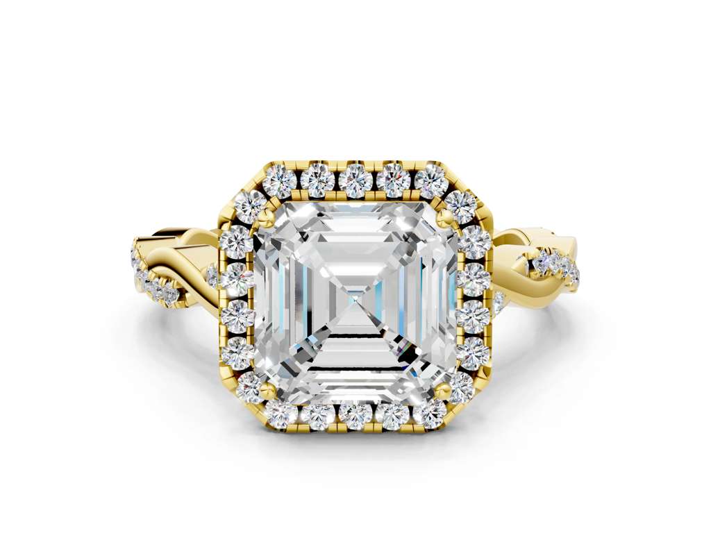 ASSCHER TWIST HALO - M&D Signature Jewels