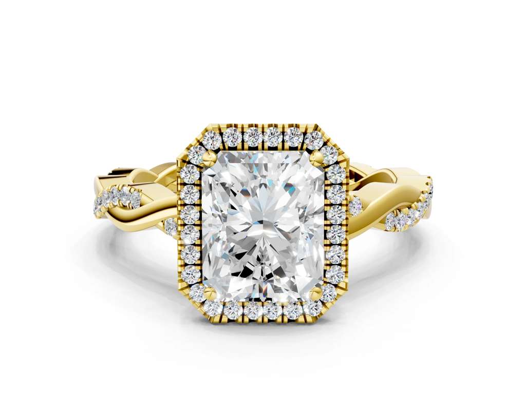 RADIANT TWISTED PAVE WITH HALO - M&D Signature Jewels