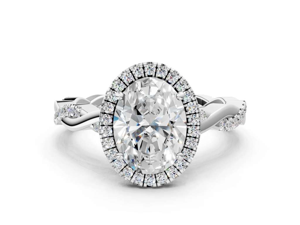 OVAL TWISTED PAVE WITH HALO