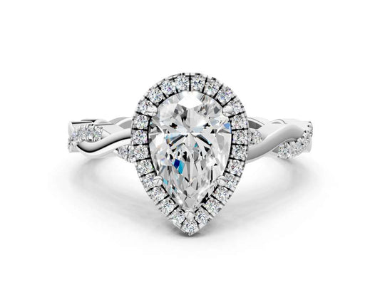 PEAR TWISTED PAVE WITH HALO