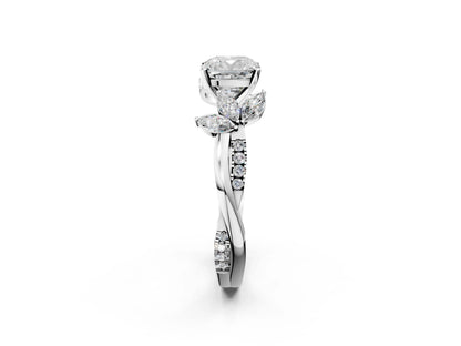 CUSHION FLORAL NATURE INSPIRED CHANNEL RING - M&D Signature Jewels