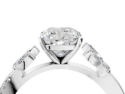CUSHION FLORAL NATURE INSPIRED CHANNEL RING - M&D Signature Jewels