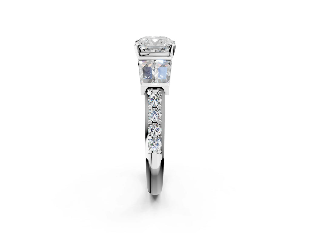 CUSHION BAGUETTE CHANNEL RING
