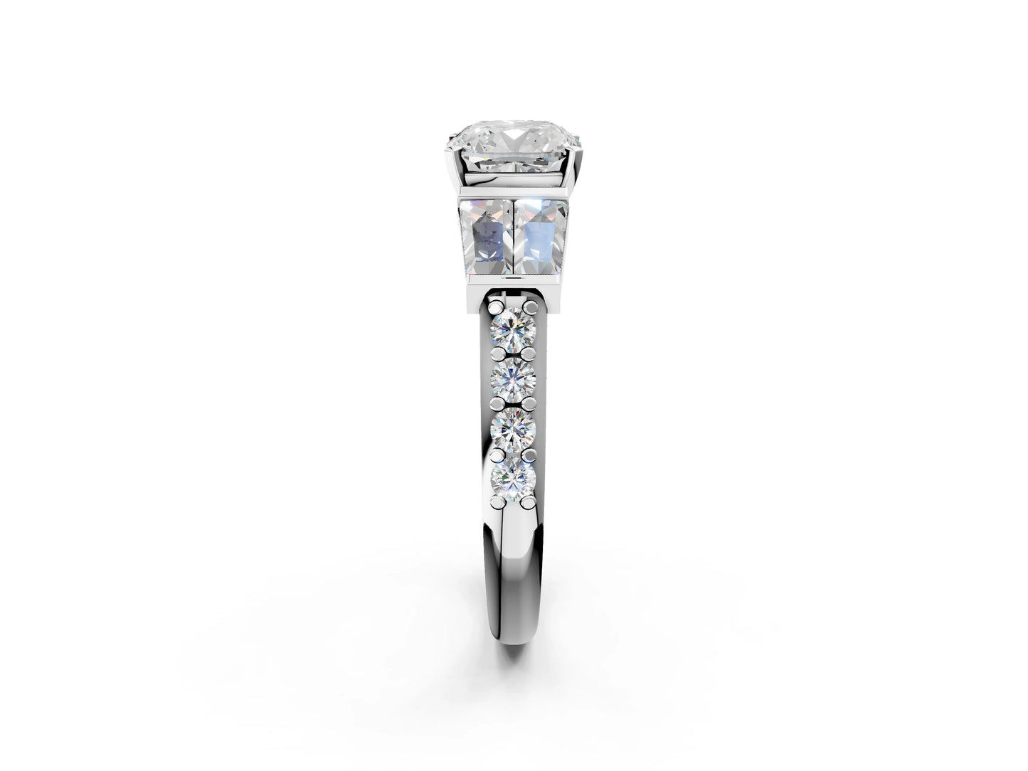 CUSHION BAGUETTE CHANNEL RING - M&D Signature Jewels