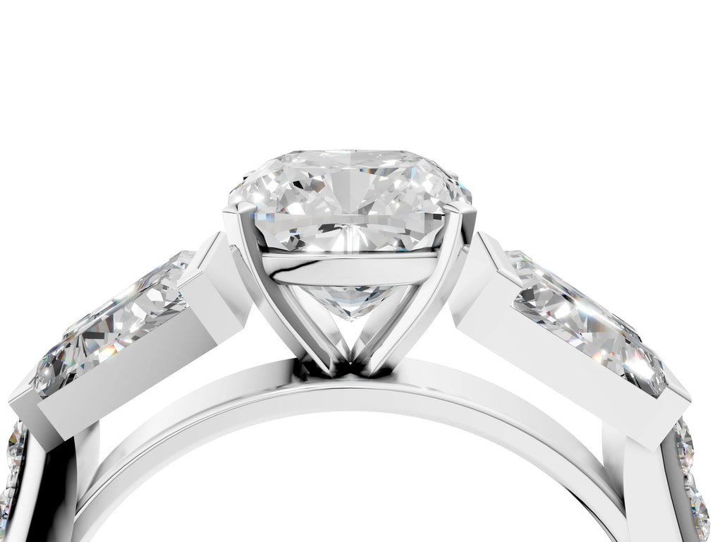 CUSHION BAGUETTE CHANNEL RING