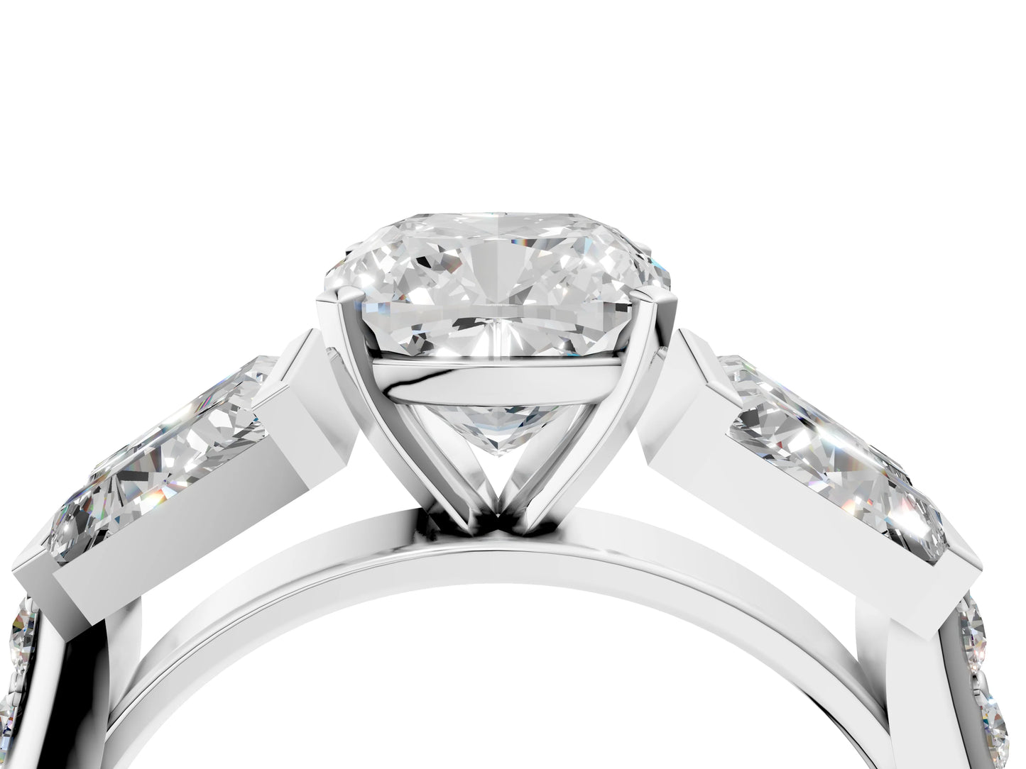 CUSHION BAGUETTE CHANNEL RING - M&D Signature Jewels