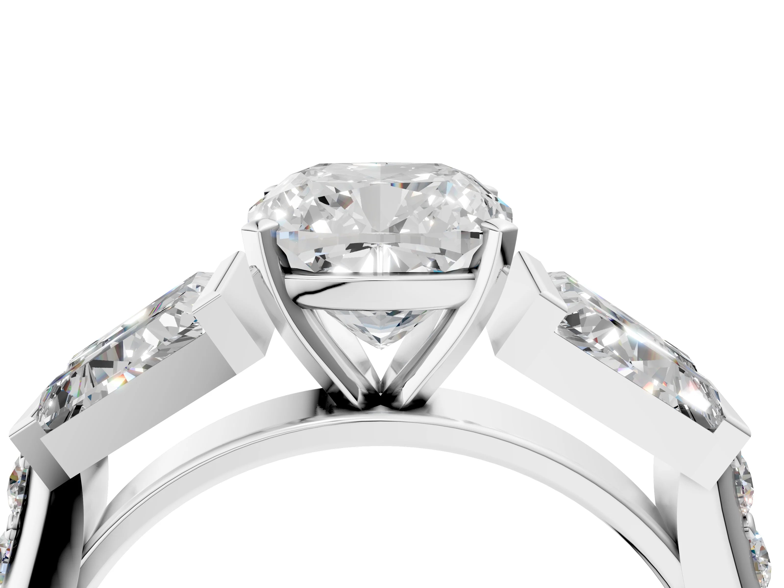 CUSHION BAGUETTE CHANNEL RING