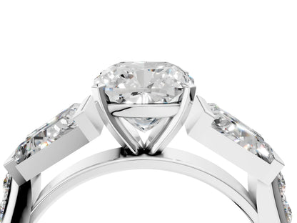 CUSHION BAGUETTE CHANNEL RING - M&D Signature Jewels