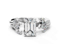 EMERALAD FLORAL NATURE INSPIRED CHANNEL RING