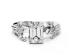 EMERALAD FLORAL NATURE INSPIRED CHANNEL RING