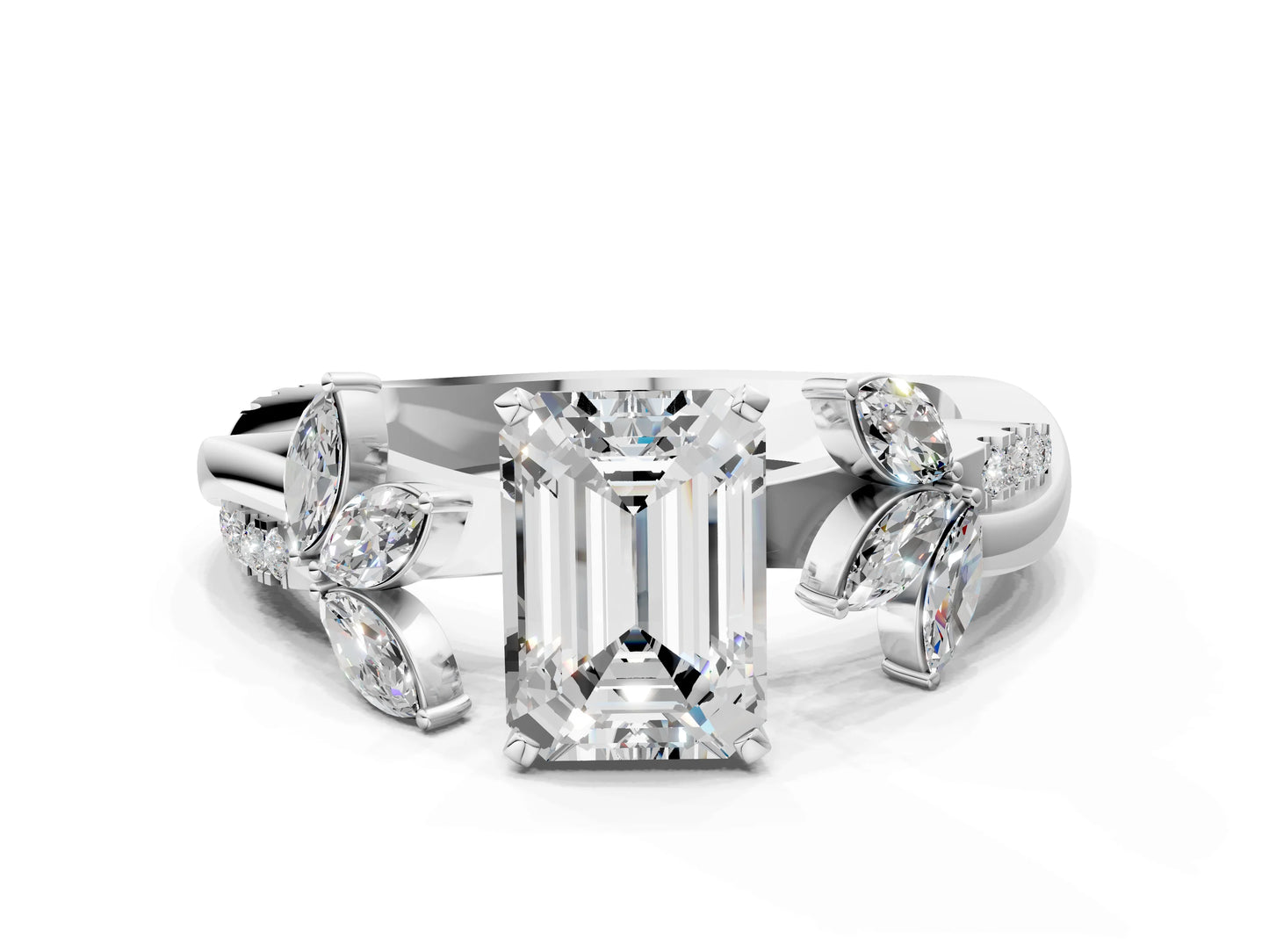 EMERALAD FLORAL NATURE INSPIRED CHANNEL RING - M&D Signature Jewels