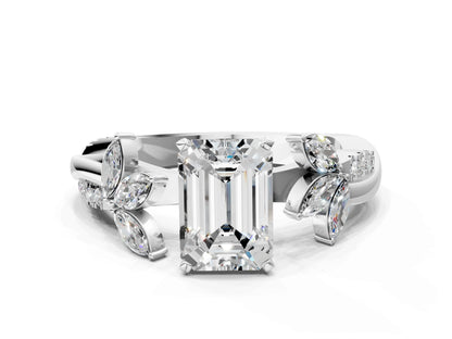 EMERALAD FLORAL NATURE INSPIRED CHANNEL RING - M&D Signature Jewels
