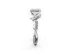 EMERALAD FLORAL NATURE INSPIRED CHANNEL RING