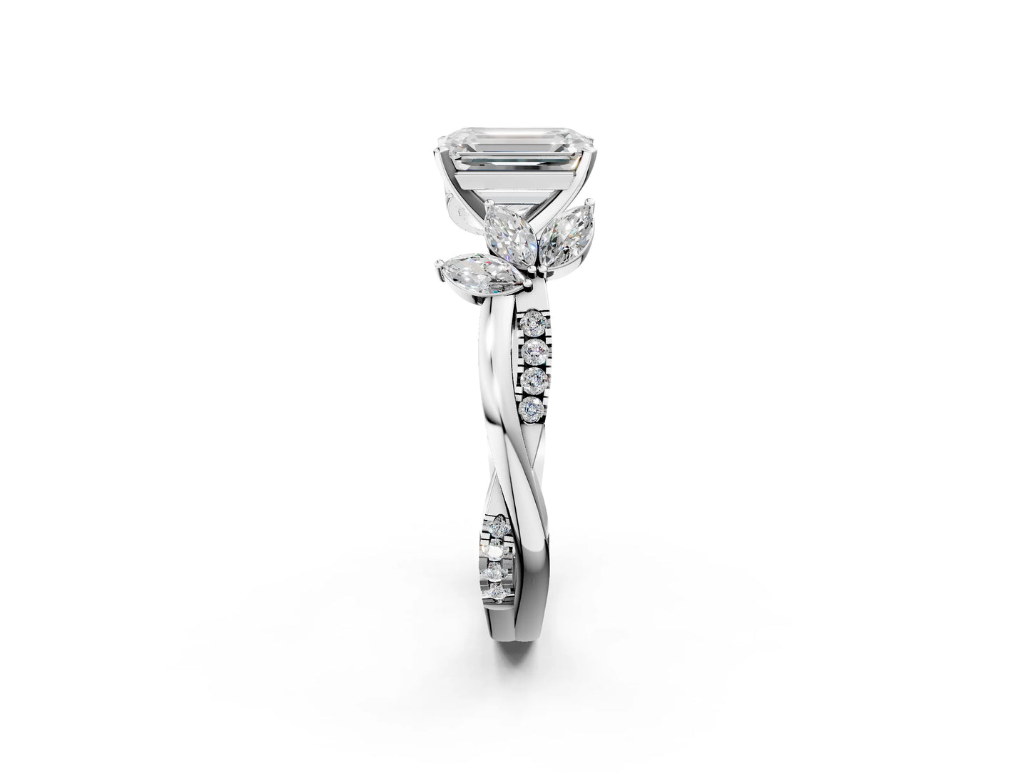 EMERALAD FLORAL NATURE INSPIRED CHANNEL RING - M&D Signature Jewels