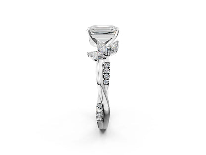 EMERALAD FLORAL NATURE INSPIRED CHANNEL RING - M&D Signature Jewels