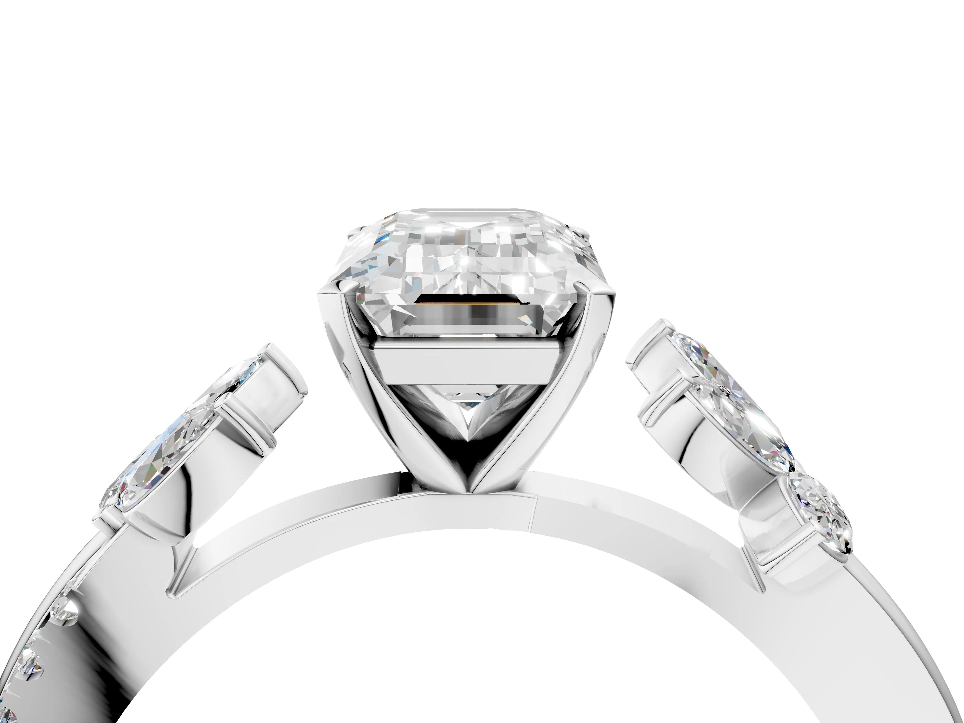 EMERALAD FLORAL NATURE INSPIRED CHANNEL RING