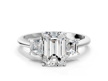 EMERALD TRAPAZOID 3 STONE RING - M&D Signature Jewels