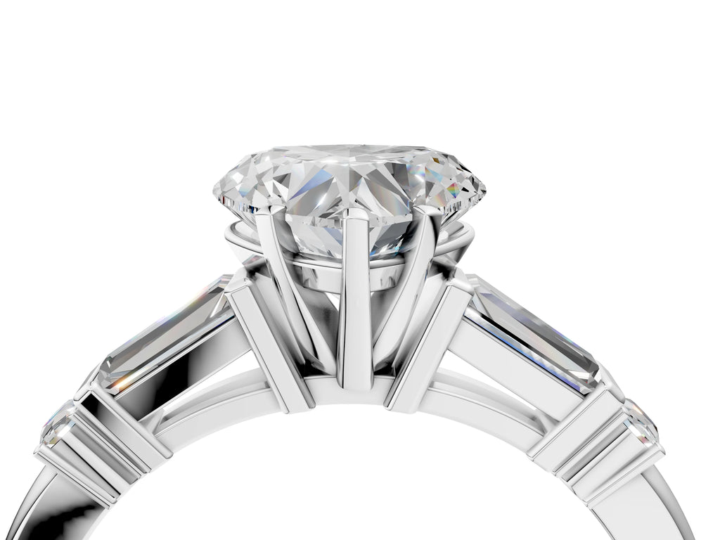 HEART BAGUETTE ROUND CHANNEL RING