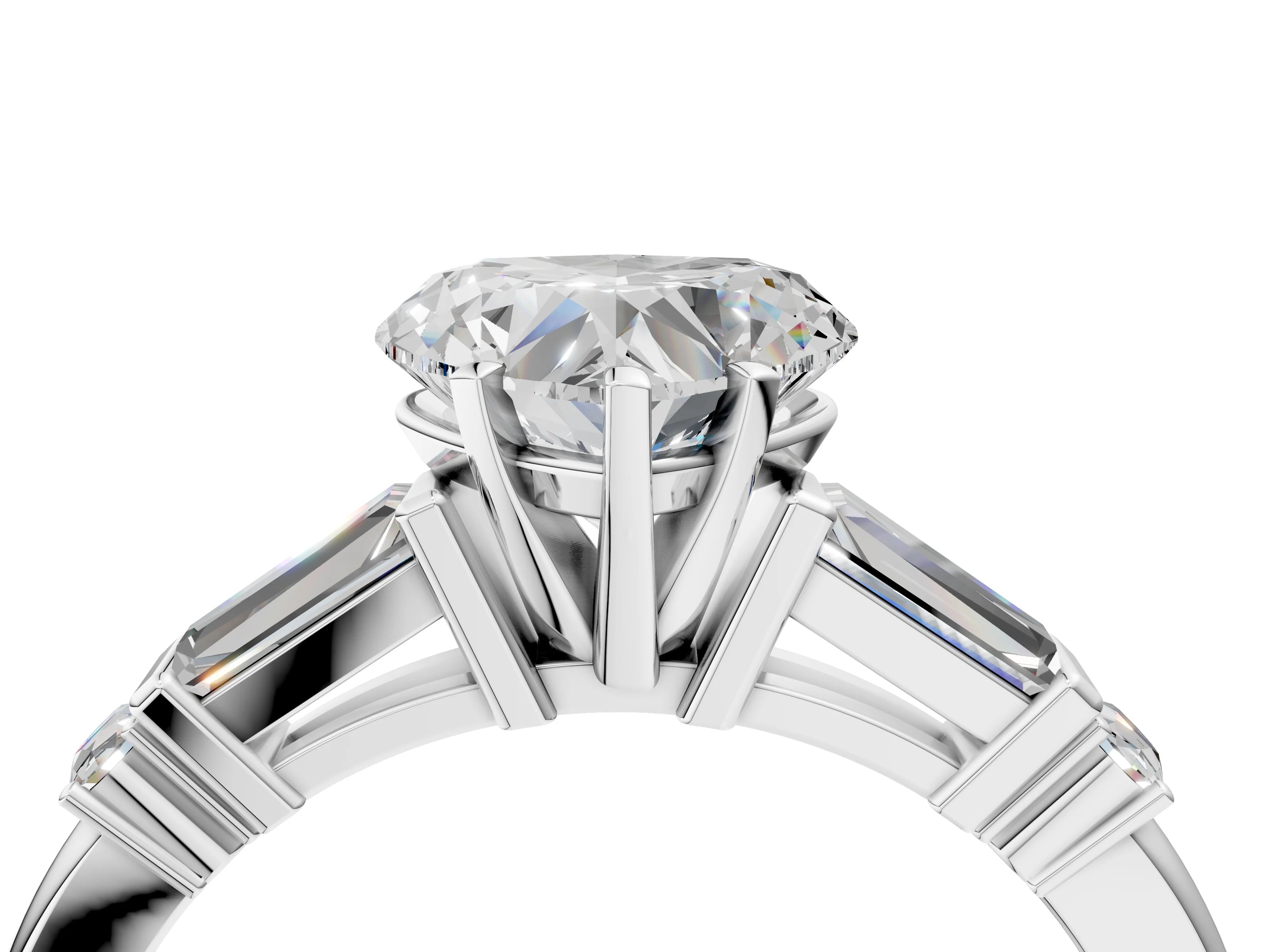 HEART BAGUETTE ROUND CHANNEL RING