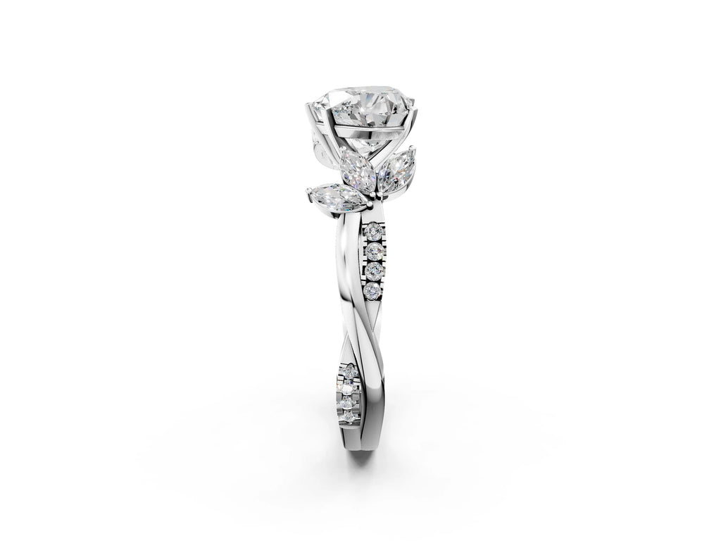 HEART FLORAL NATURE INSPIRED CHANNEL RING