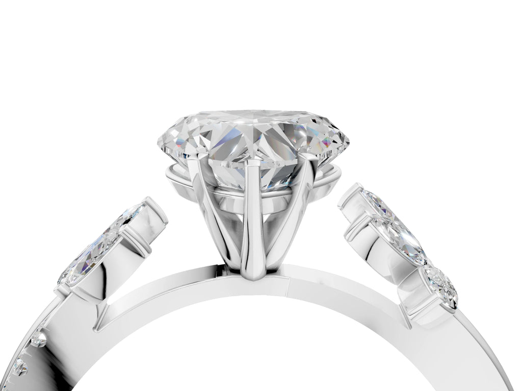 HEART FLORAL NATURE INSPIRED CHANNEL RING