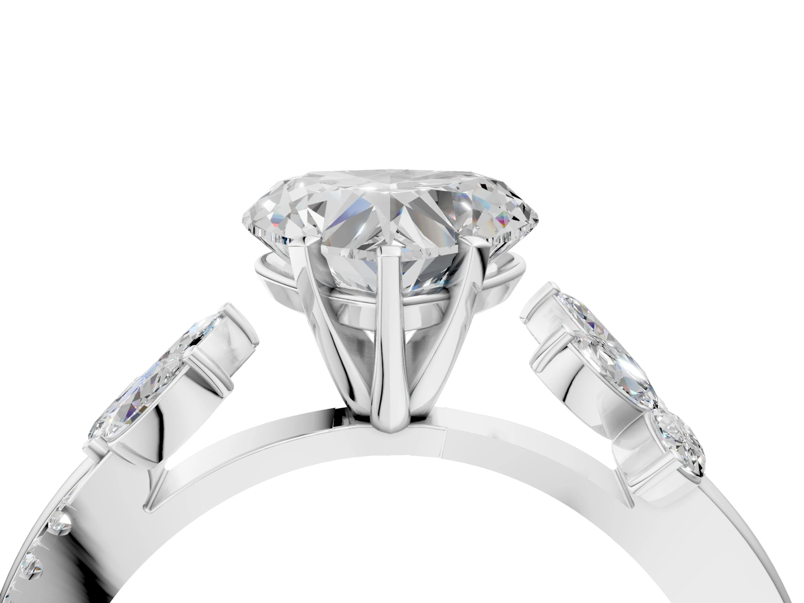 HEART FLORAL NATURE INSPIRED CHANNEL RING