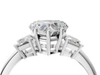 HEART TRAPAZOID 3 STONE RING