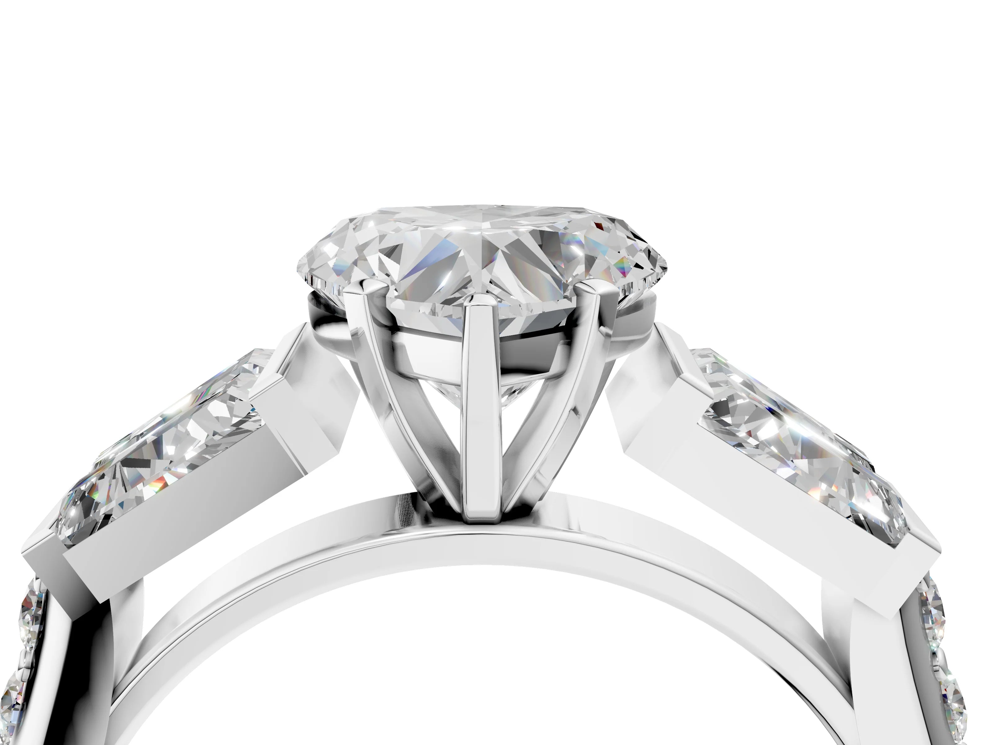 HEART BAGUETTE CHANNEL RING