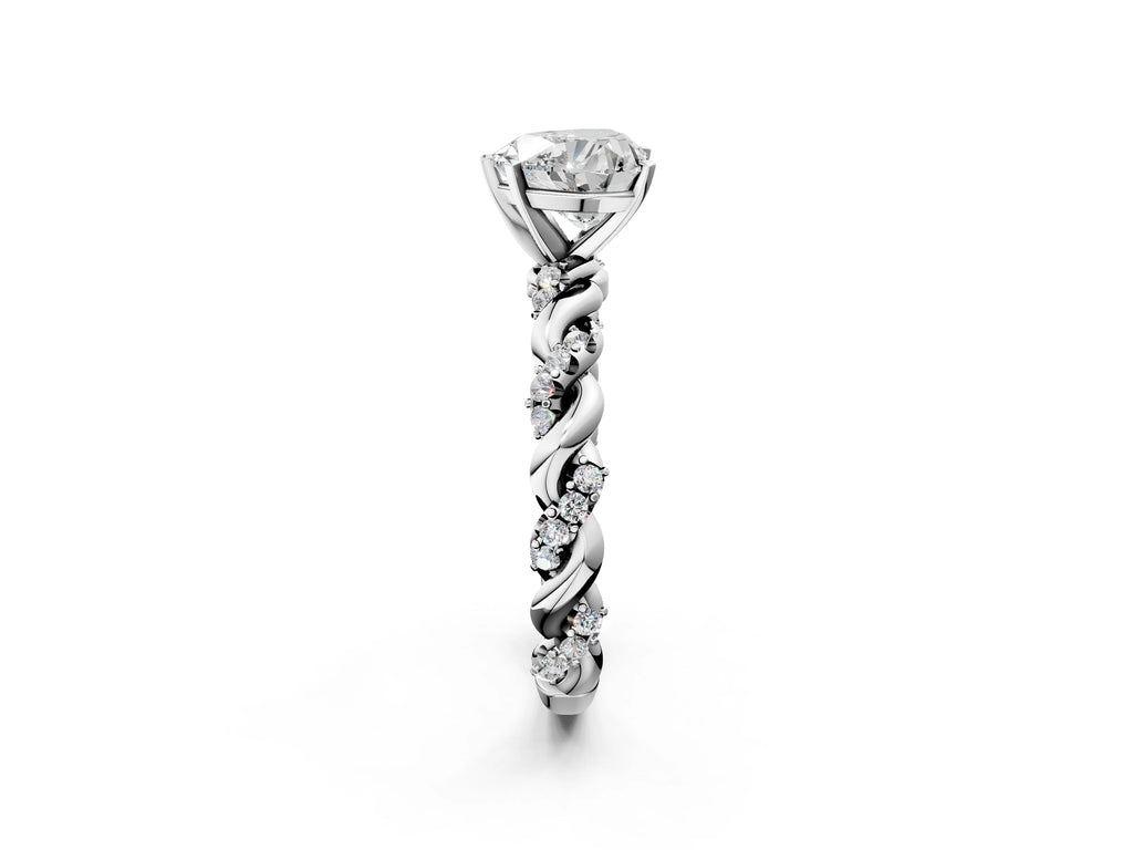 HEART TWISTED PAVE RING