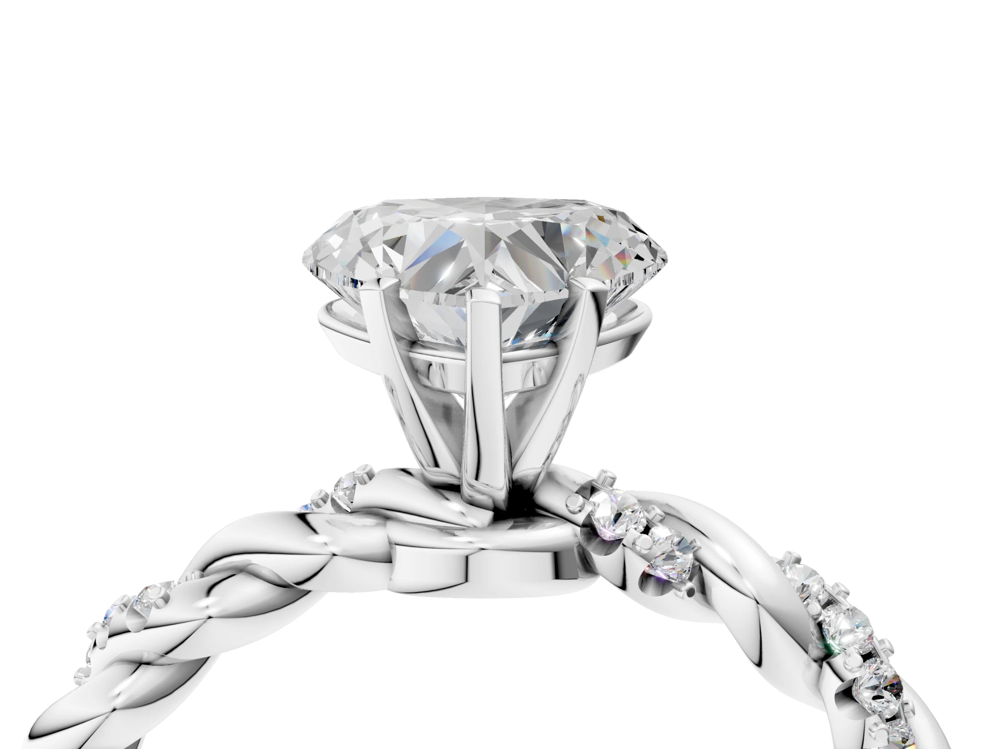 HEART TWISTED PAVE RING