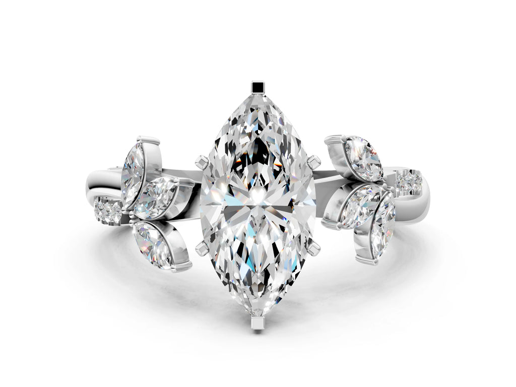 MARQUISE FLORAL NATURE INSPIRED CHANNEL RING
