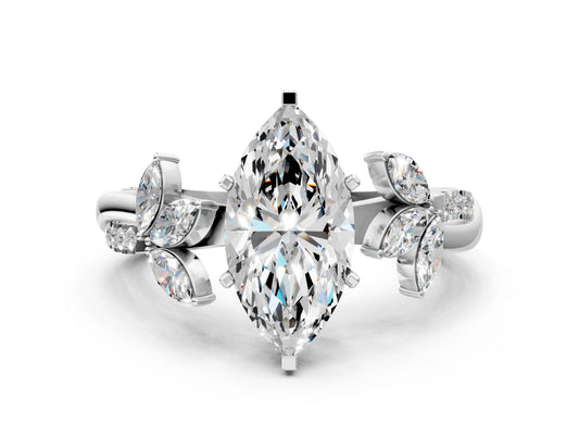 MARQUISE FLORAL NATURE INSPIRED CHANNEL RING