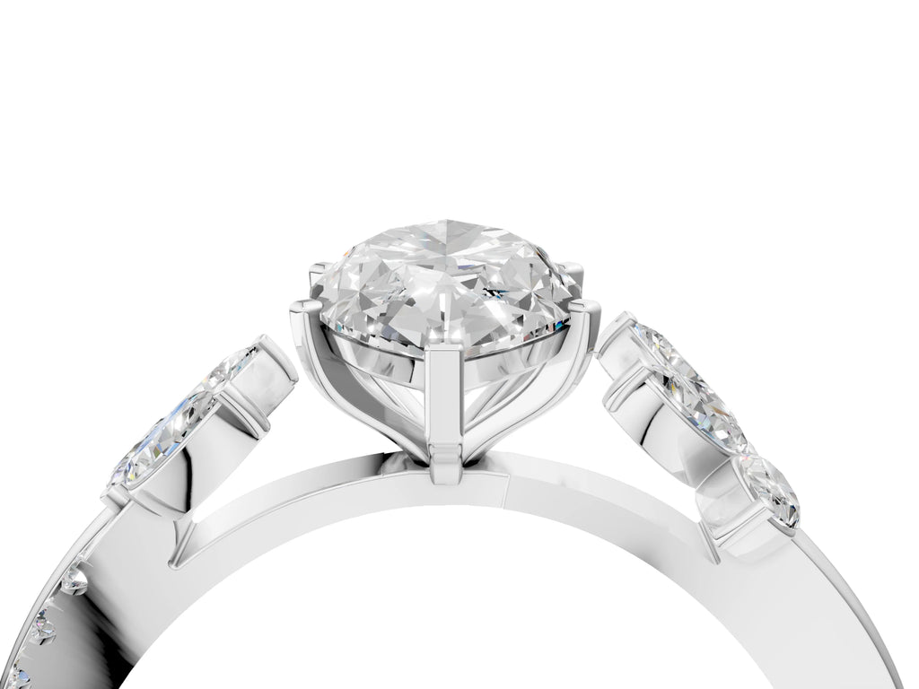 MARQUISE FLORAL NATURE INSPIRED CHANNEL RING