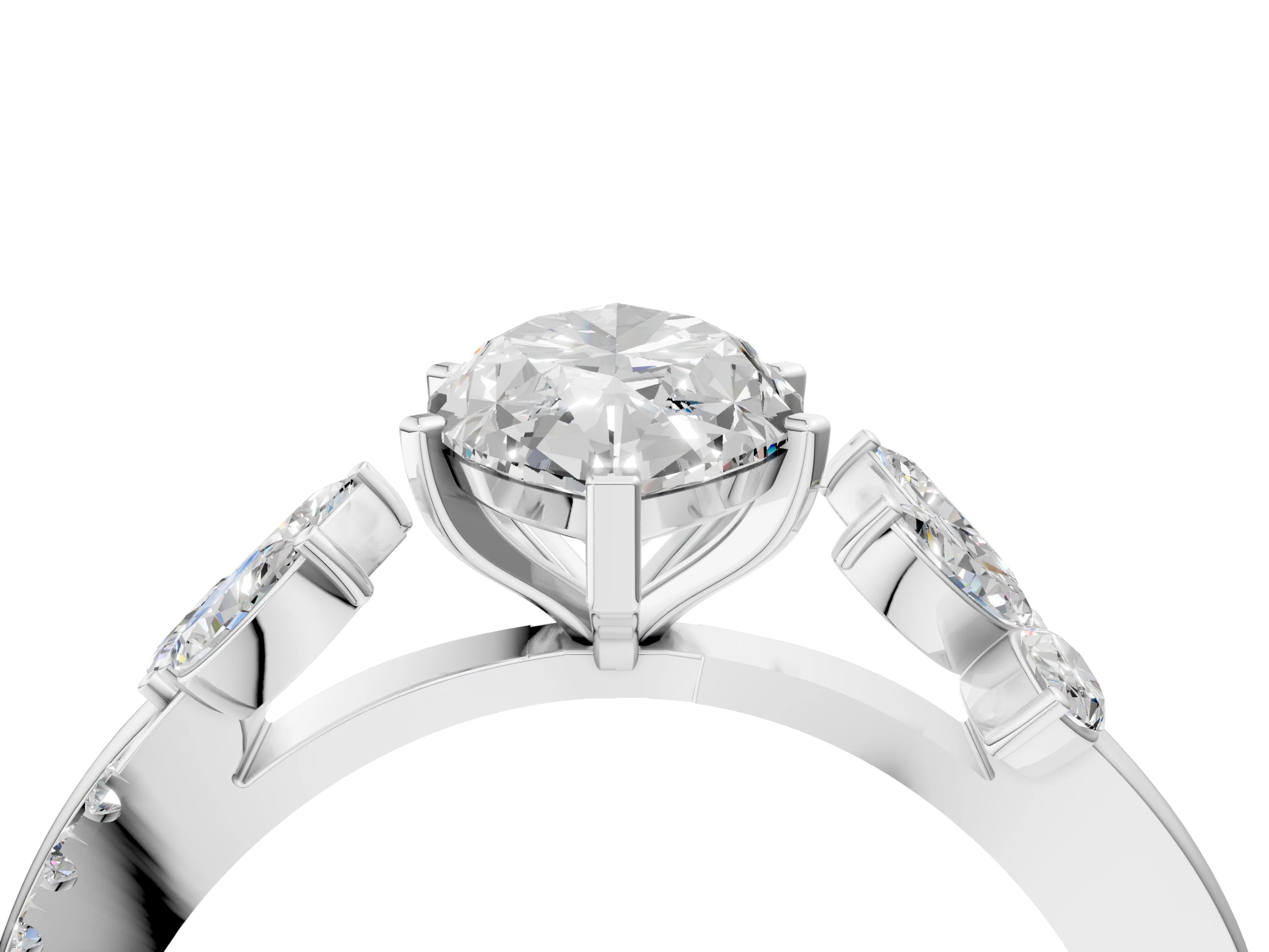 MARQUISE FLORAL NATURE INSPIRED CHANNEL RING