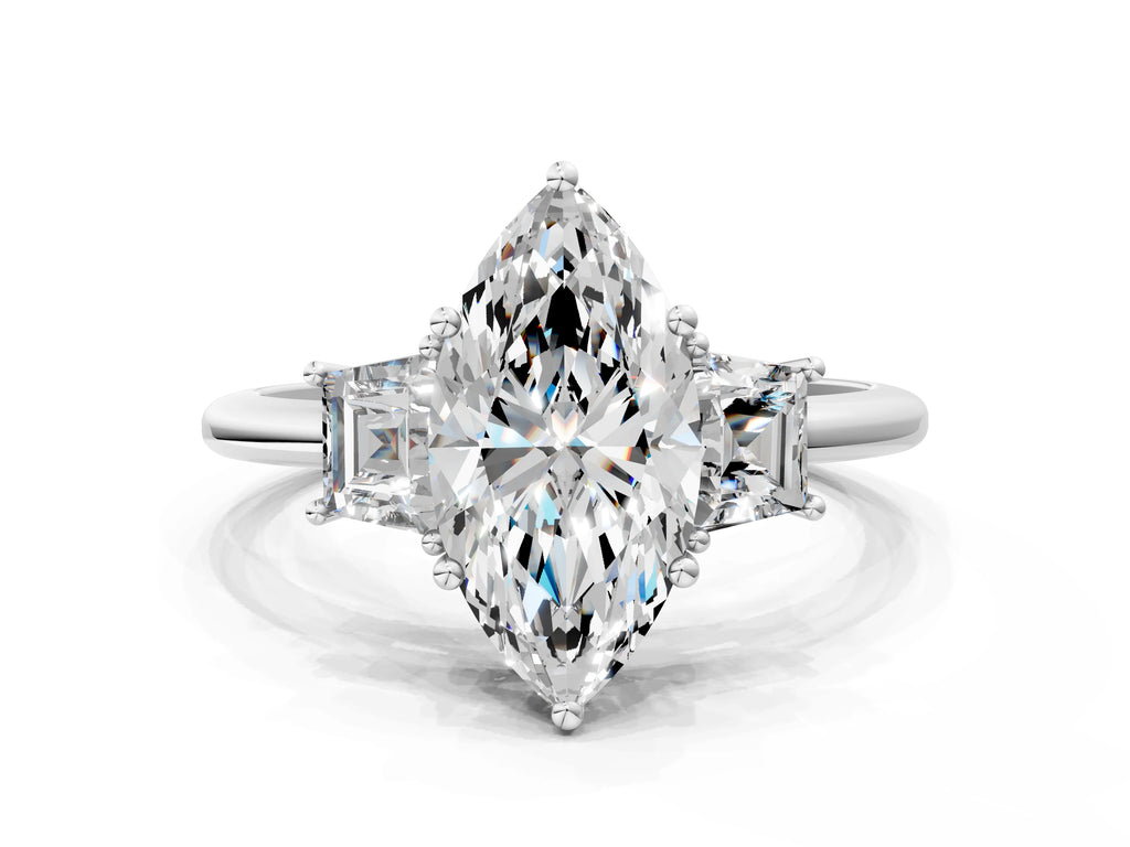 MARQUISE TRAPAZOID 3 STONE RING