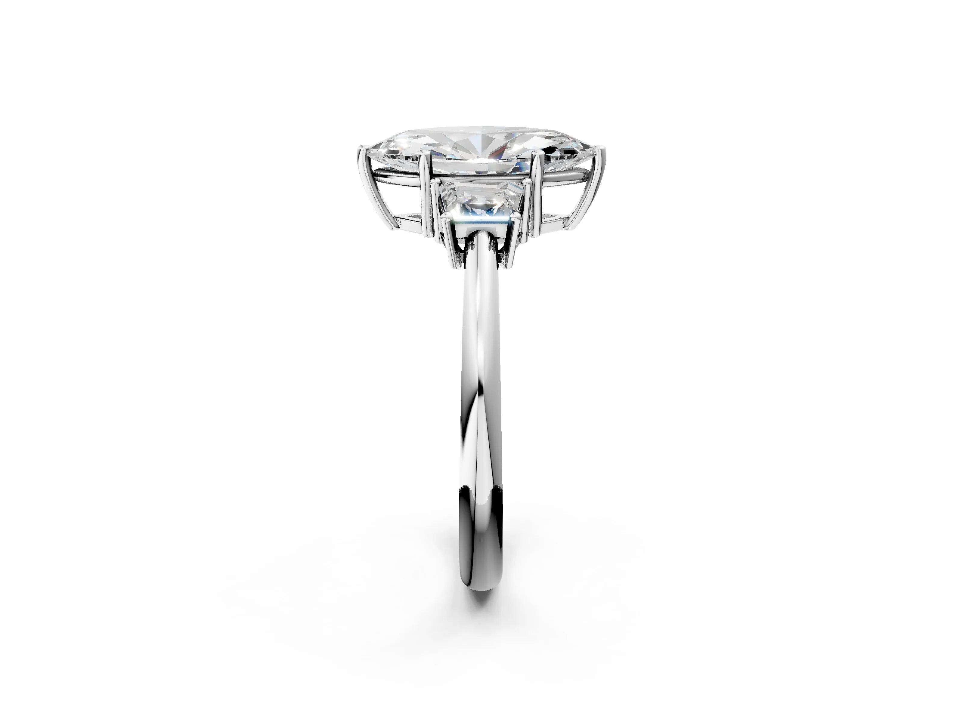 MARQUISE TRAPAZOID 3 STONE RING