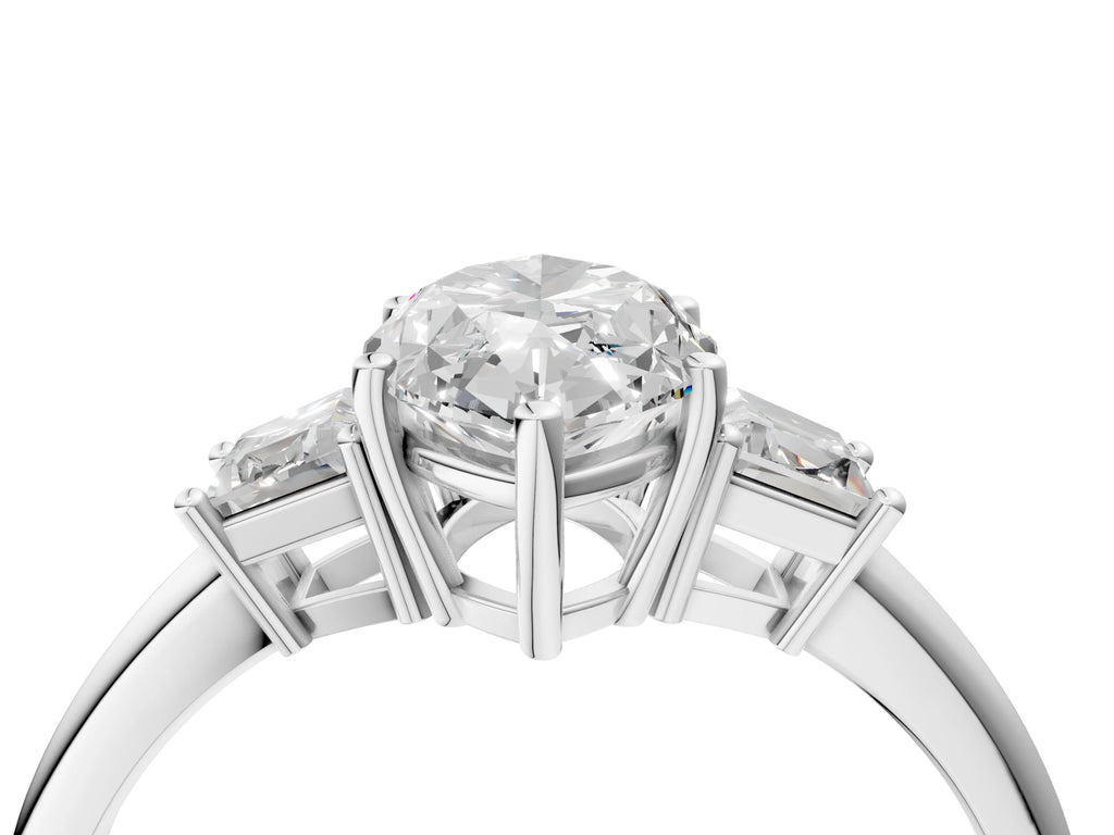 MARQUISE TRAPAZOID 3 STONE RING