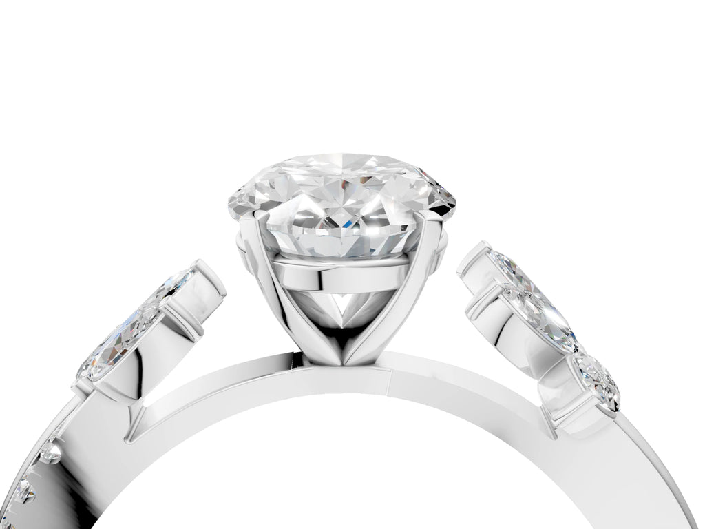 OVAL FLORAL NATURE INSPIRED CHANNEL RING