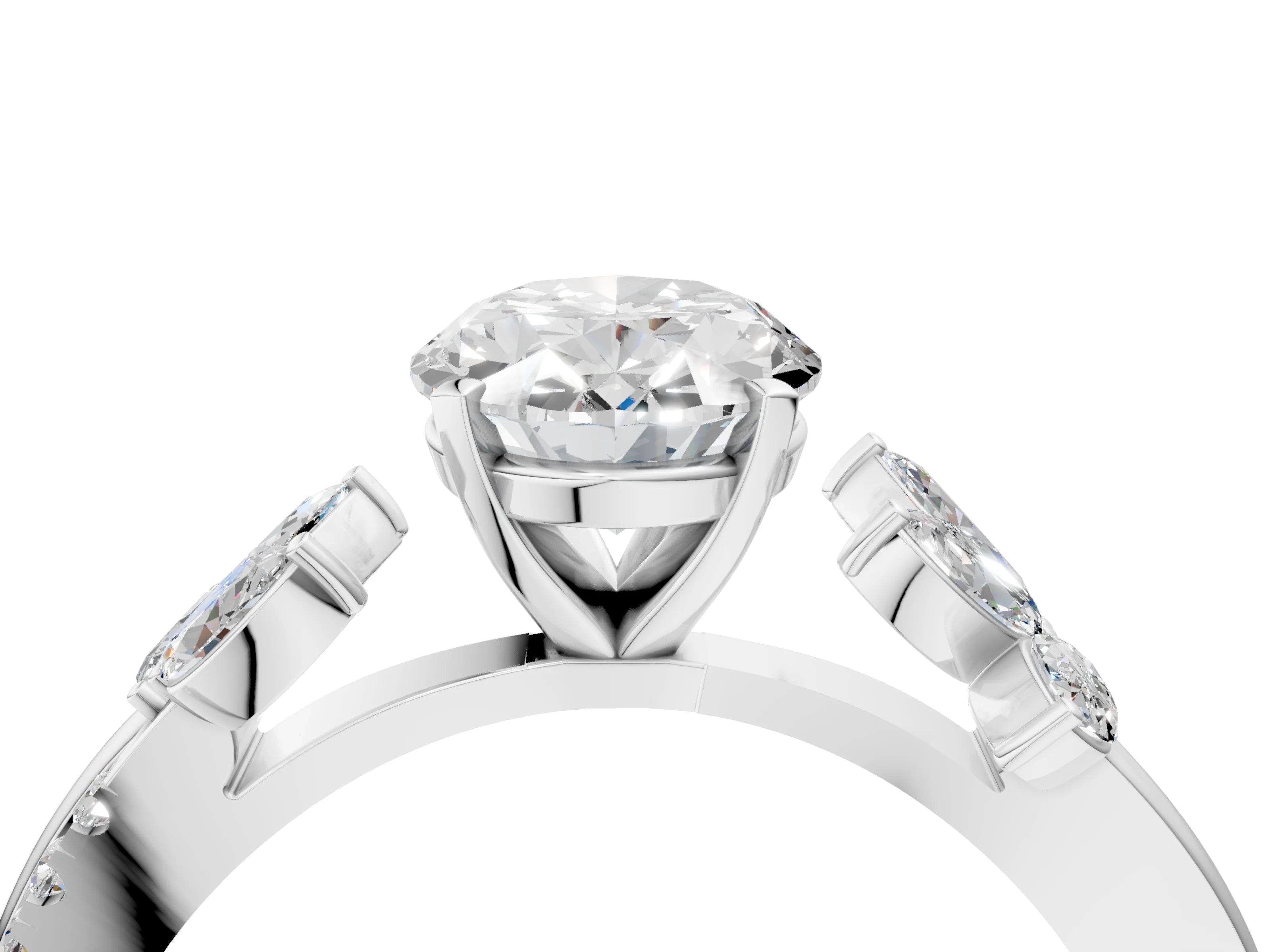 OVAL FLORAL NATURE INSPIRED CHANNEL RING