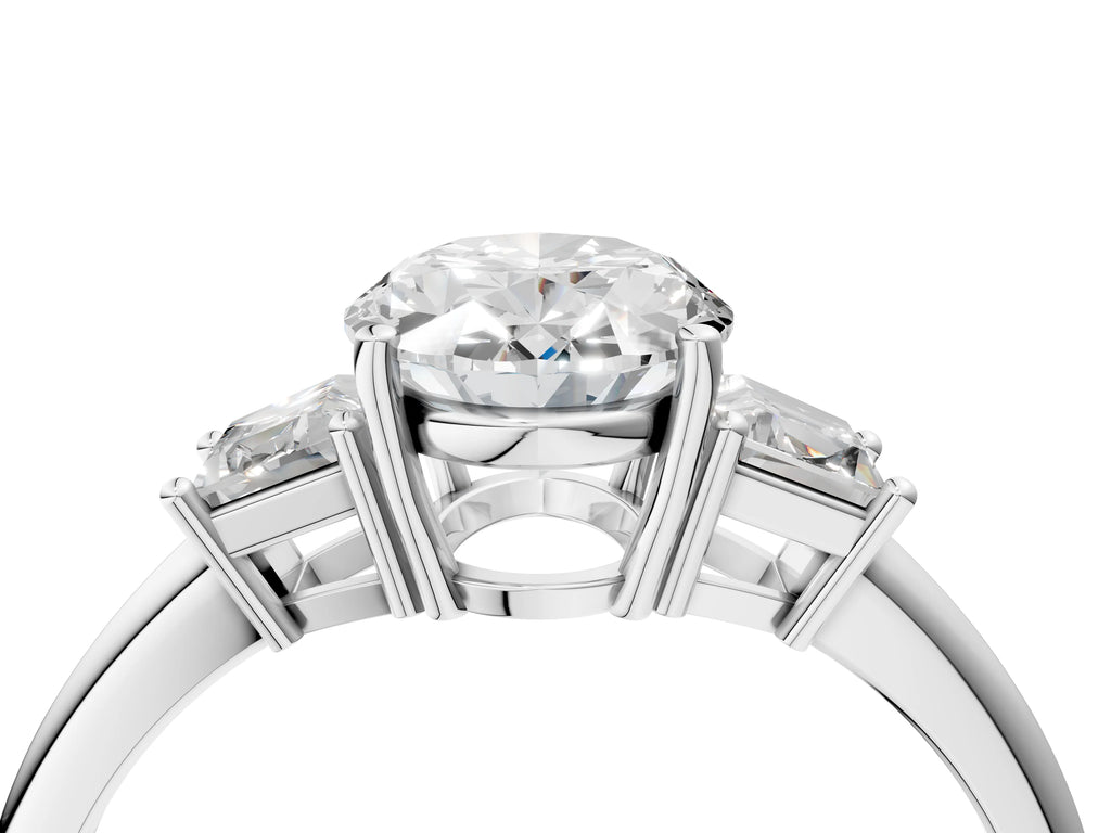 OVAL TRAPAZOID 3 STONE RING
