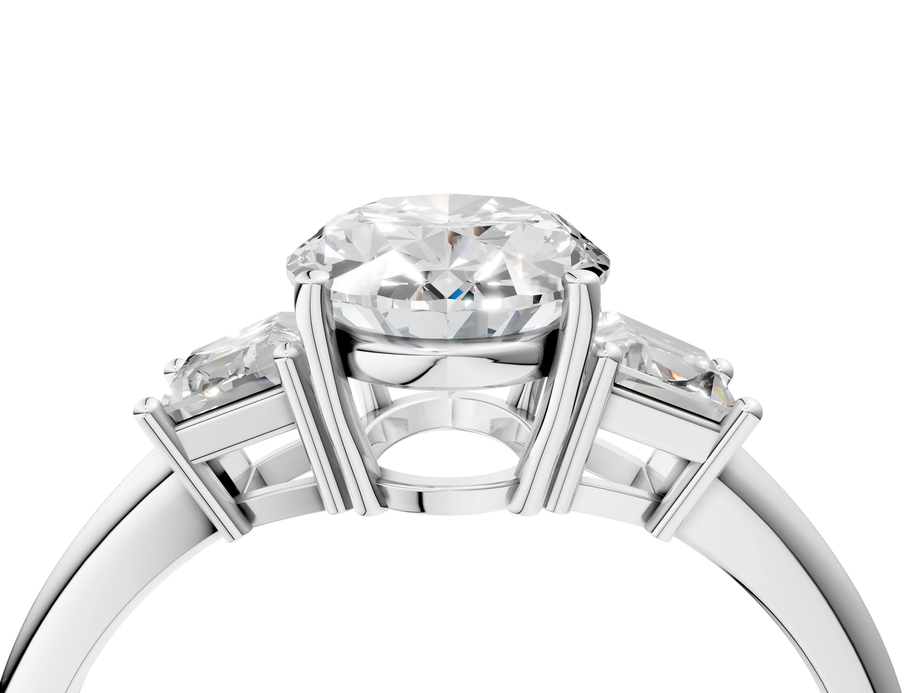 OVAL TRAPAZOID 3 STONE RING