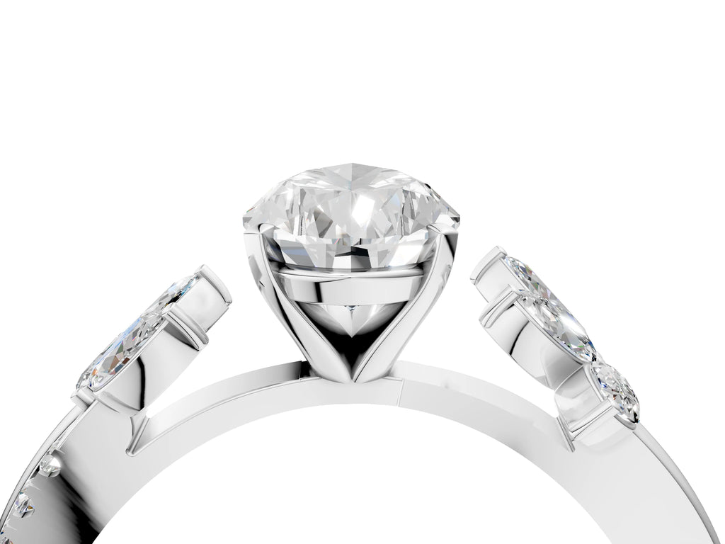 PEAR FLORAL NATURE INSPIRED CHANNEL RING