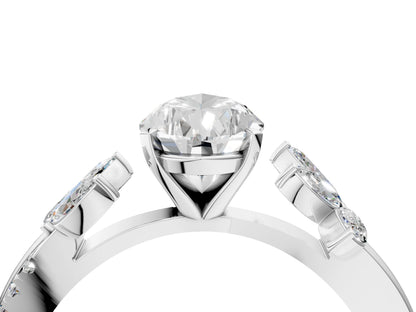 PEAR FLORAL NATURE INSPIRED CHANNEL RING - M&D Signature Jewels