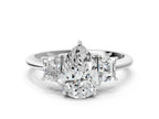 PEAR TRAPAZOID 3 STONE RING