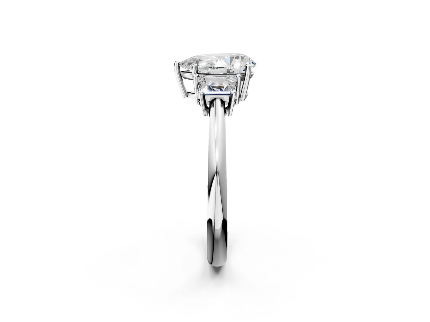 PEAR TRAPAZOID 3 STONE RING - M&D Signature Jewels