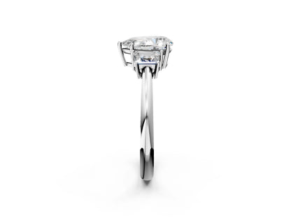 PEAR TRAPAZOID 3 STONE RING - M&D Signature Jewels