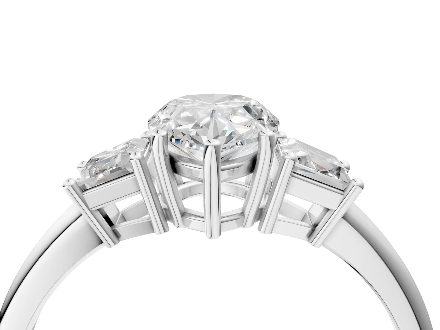 PEAR TRAPAZOID 3 STONE RING - M&D Signature Jewels